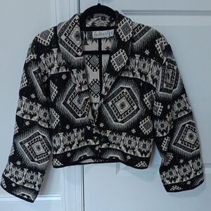 Geometric Black and White Women's Blazer